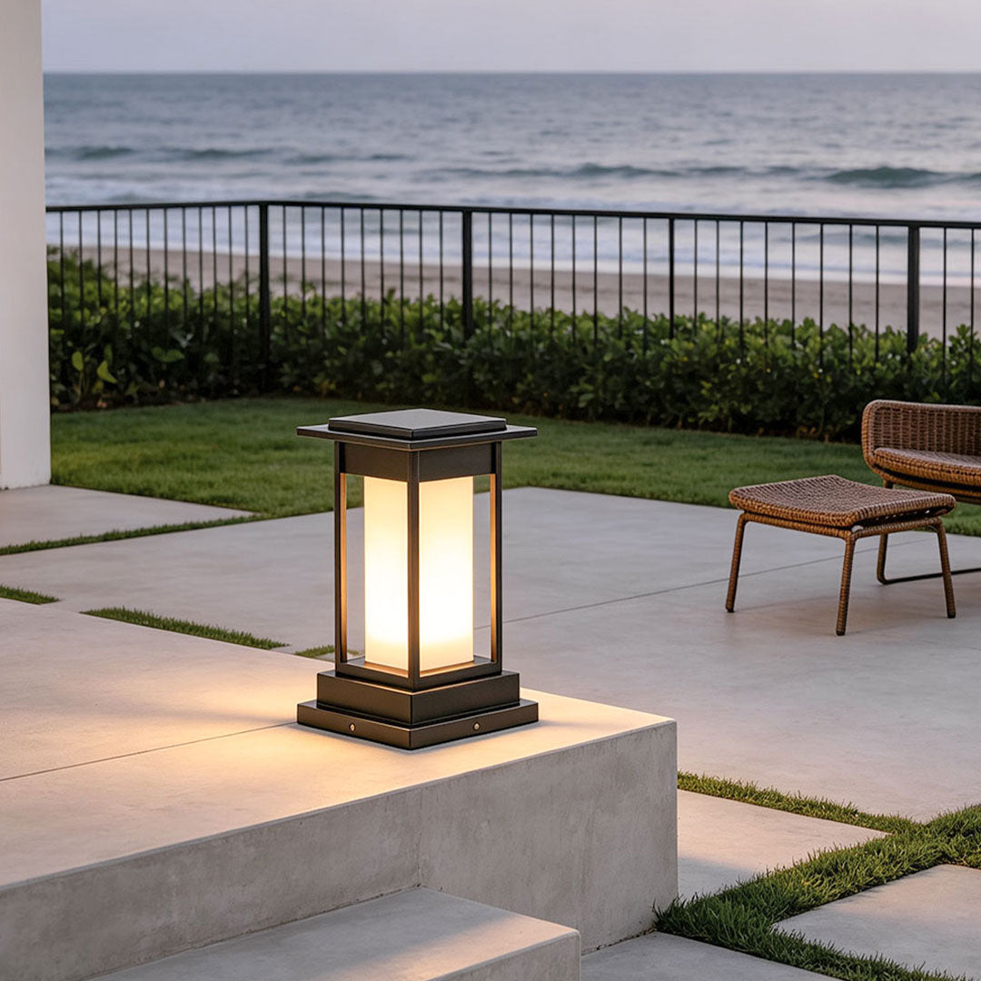 Black Bollard Light Outdoor Waterproof Garden Landscape Light