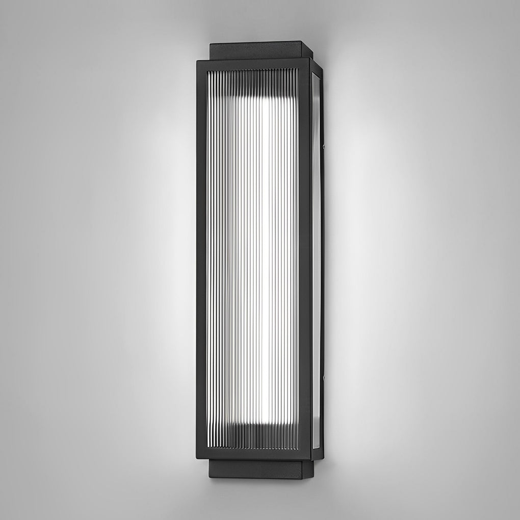Rectangular Strip Waterproof LED Black Modern Outdoor Wall Lights