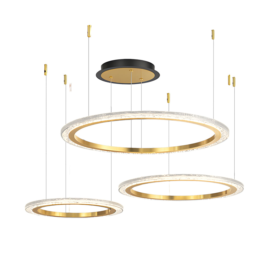 Simple Circular Rings Luxury Three Step Dimming Nordic Ceiling Light Fixture