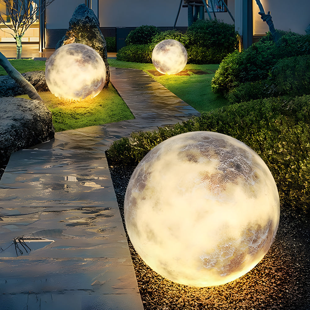 Waterproof Glass Luminous Moon Lunar Art Decor Modern Ground Lawn Lamp - Dazuma