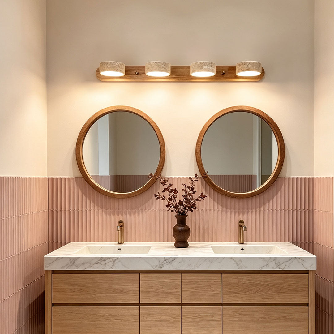Vanity Bar Light Sconce Japanese Vintage Travertine LED Light