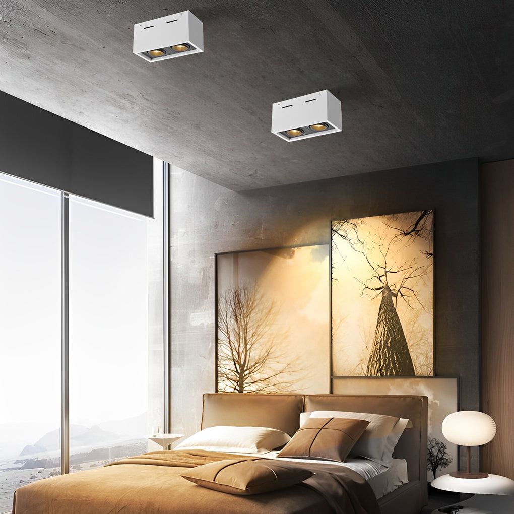 Rectangular 2 Lights Adjustable LED Modern Surface Mounted Spotlights ...