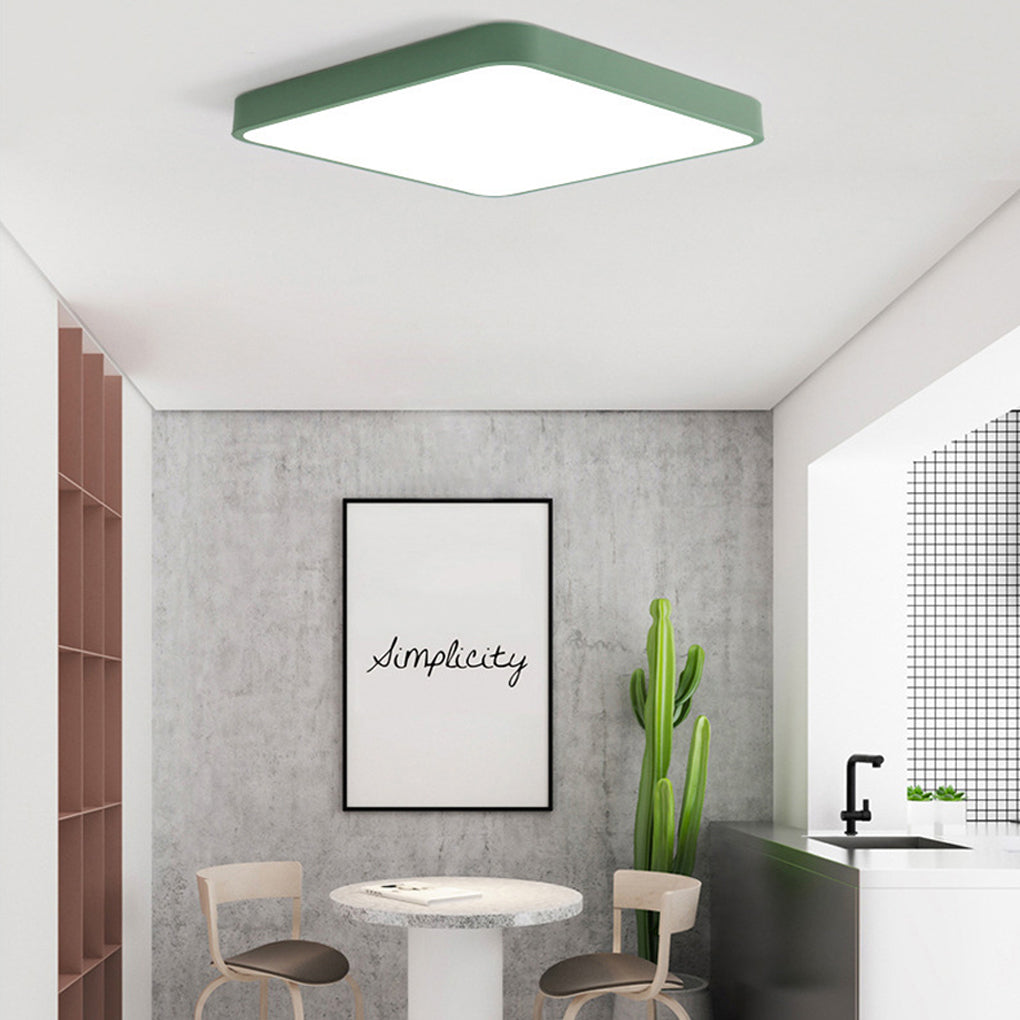 Square Modern Style Design Flush Mount Lighting Metal PVC Acrylic LED Bedroom Ceiling Lights