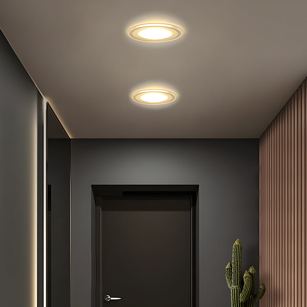 3.9-inch White Canless 5W Integrated LED Recessed Light Trim Clear Acrylic 360° Lighting - Dazuma