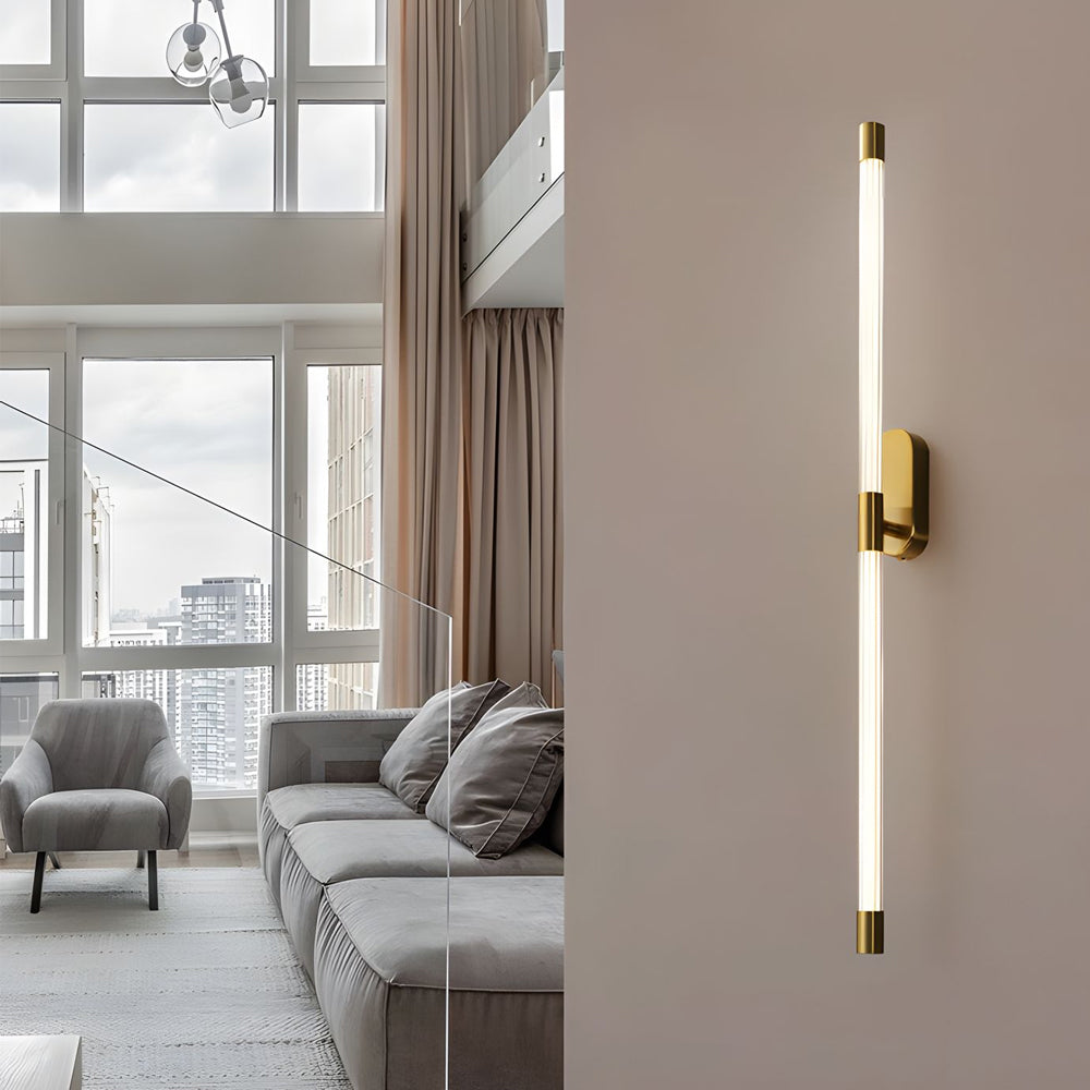 Modern Acrylic Linear Wall Sconce - Modern LED Wall Light with Copper Fixture - Dazuma