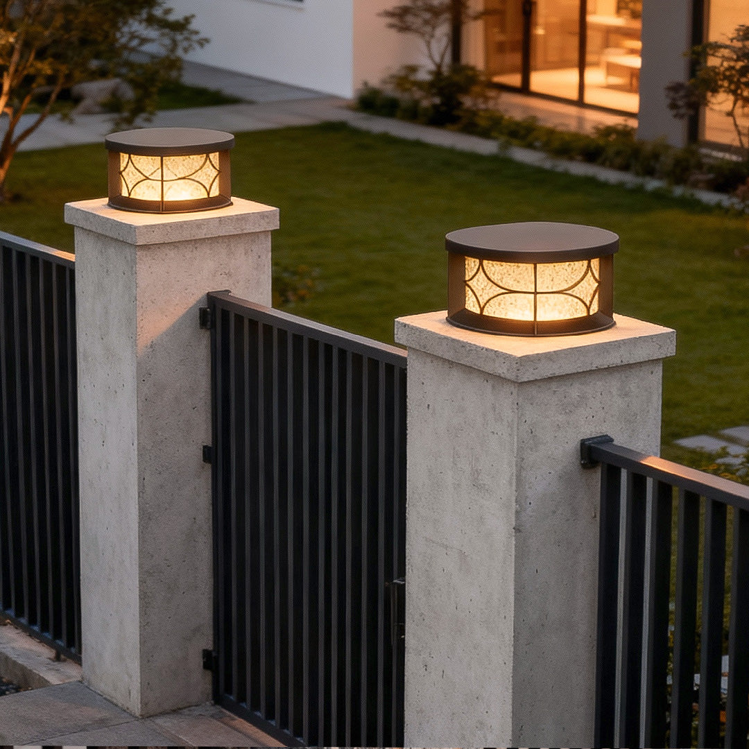 Round Pillar Lights Outdoor Waterproof Courtyard Light