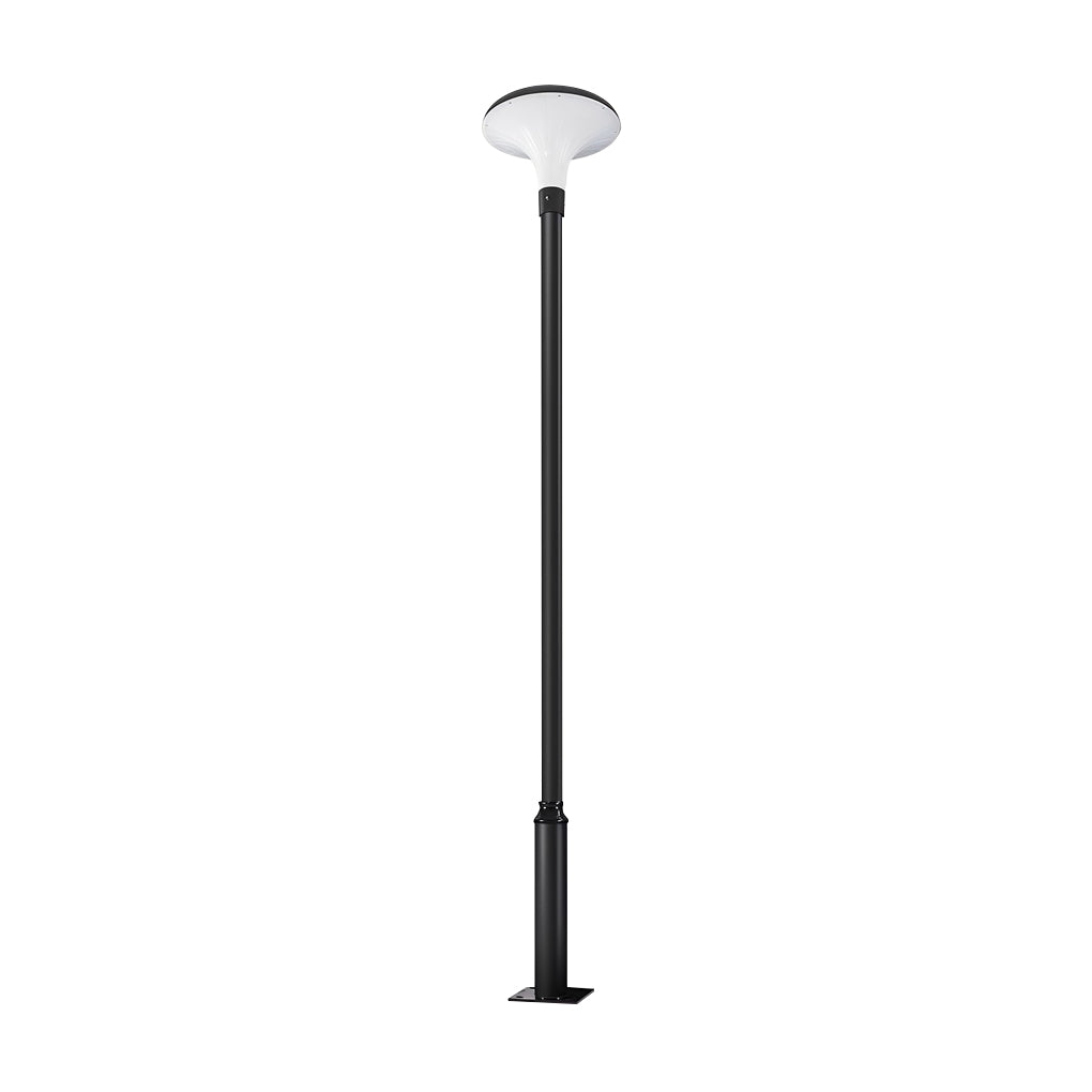 Round Mushroom Waterproof Intelligent Black Modern Solar Lamp Post Light
