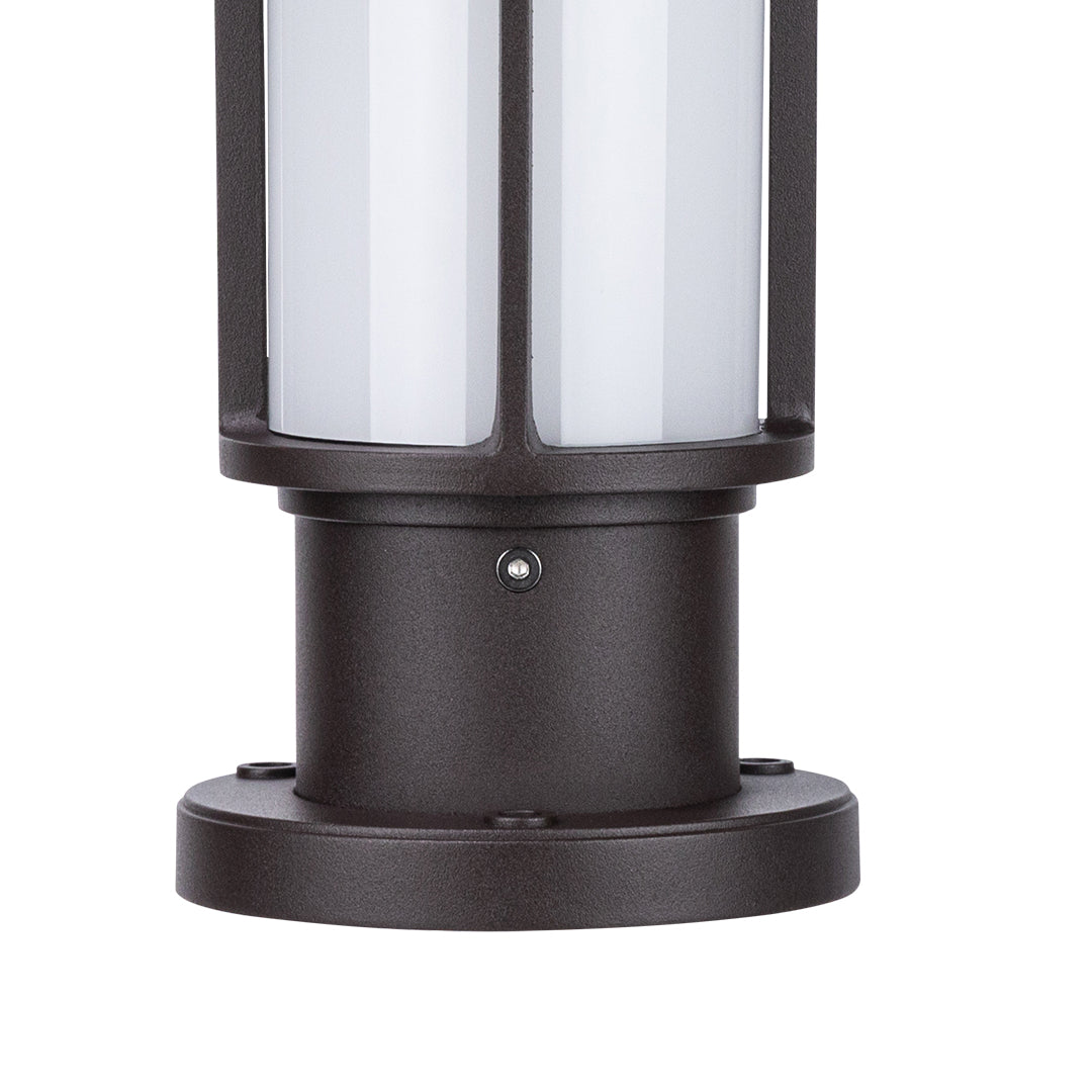Traditional lantern-style garden light with frosted panels and black frame