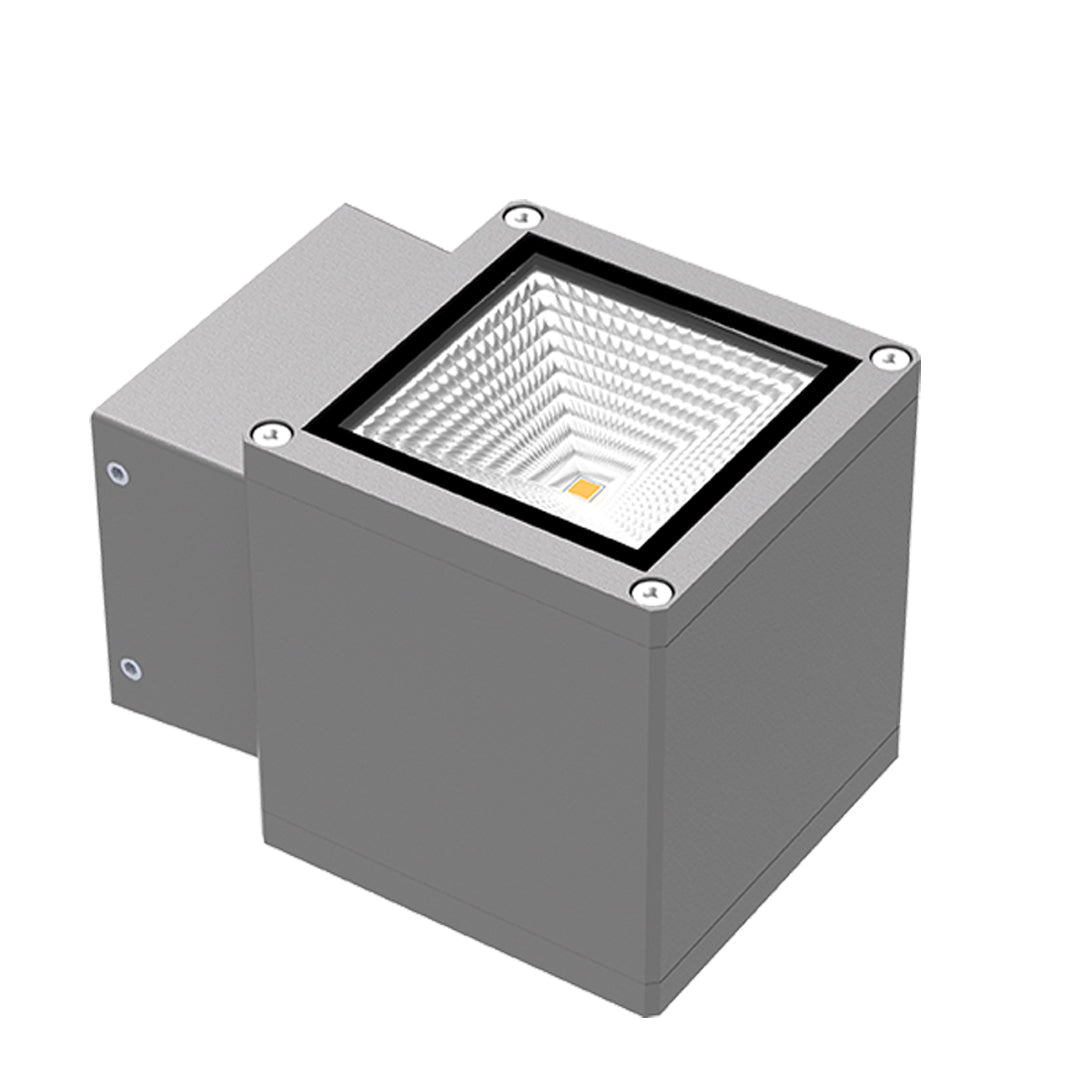 3D product rendering of the minimalist cube-shaped Outdoor Wall Light Waterproof fixture.