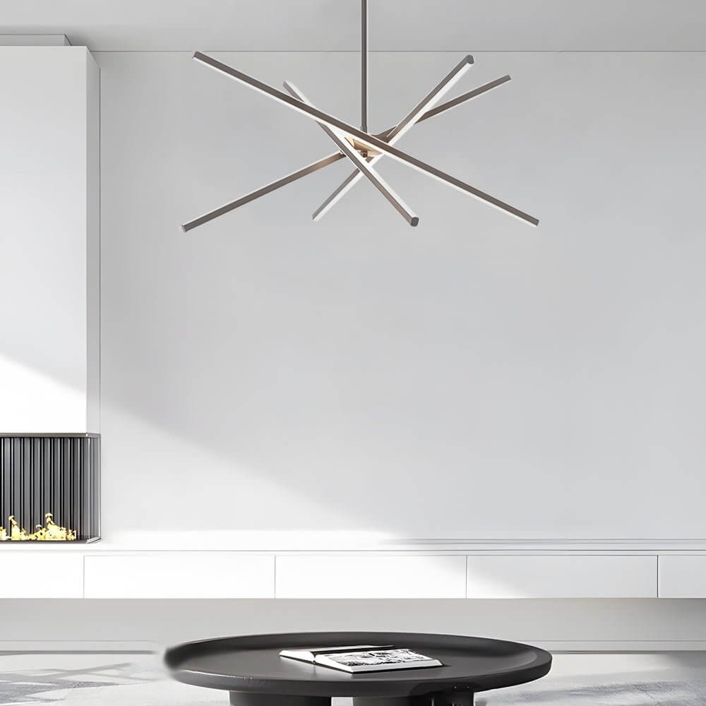 4 - Light Dimmable LED Sputnik Linear Chandelier