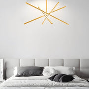 4 - Light Dimmable LED Sputnik Linear Chandelier
