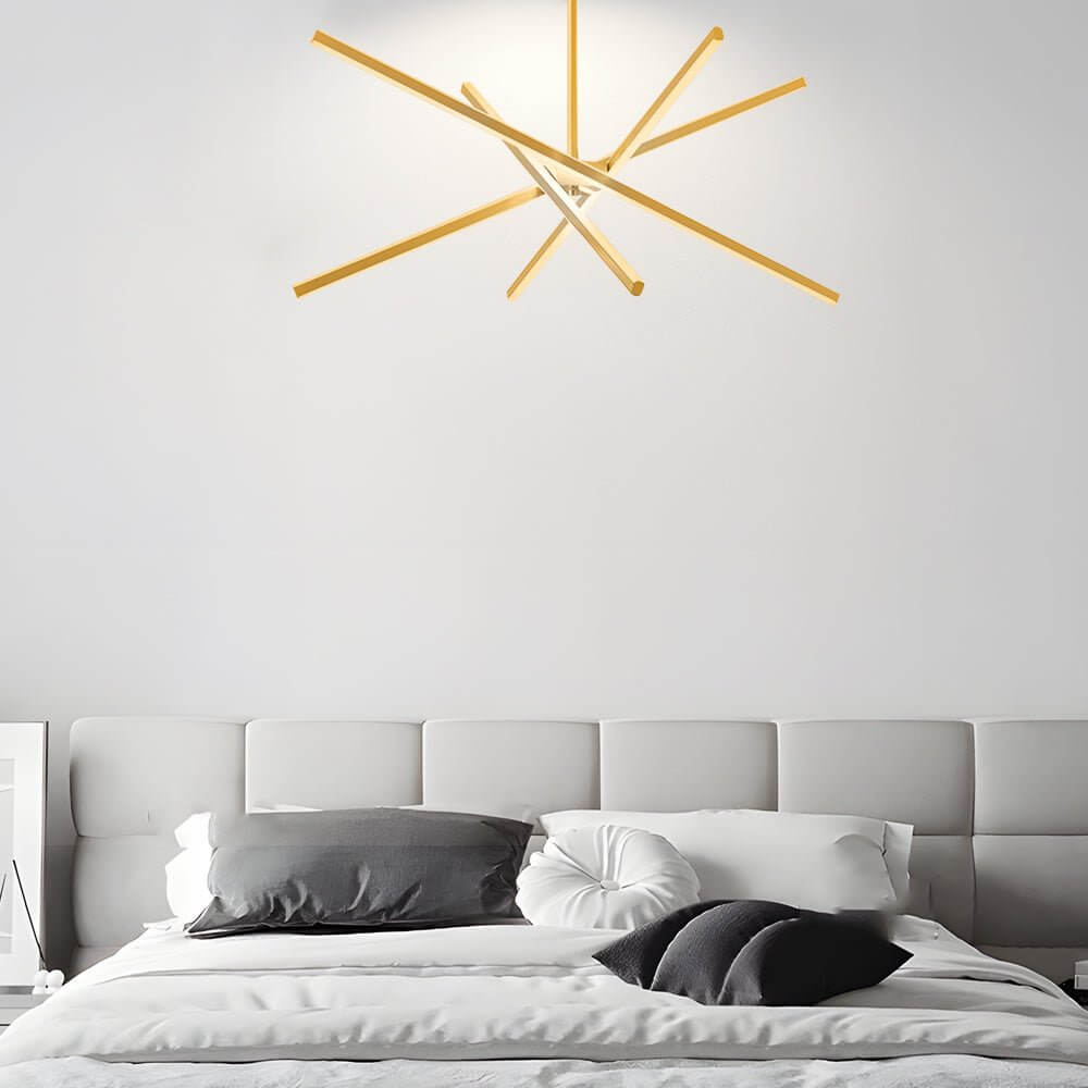 4 - Light Dimmable LED Sputnik Linear Chandelier