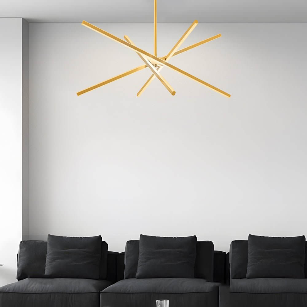4 - Light Dimmable LED Sputnik Linear Chandelier