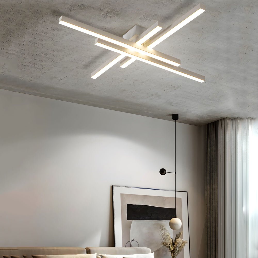 4 - Light Modern Linear Parallax Ceiling Lamp LED Flush Mount Ceiling Light
