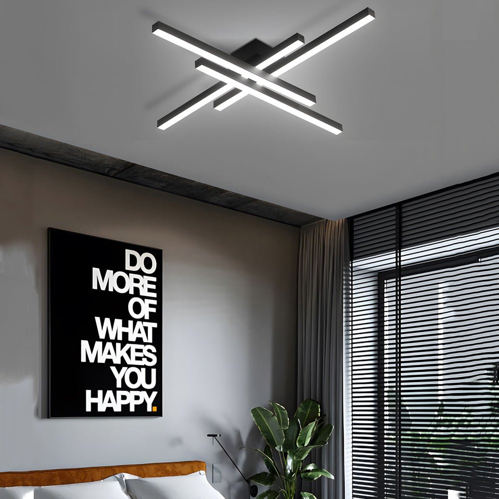 4 - Light Modern Linear Parallax Ceiling Lamp LED Flush Mount Ceiling Light