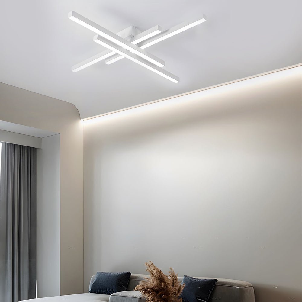 4 - Light Modern Linear Parallax Ceiling Lamp LED Flush Mount Ceiling Light