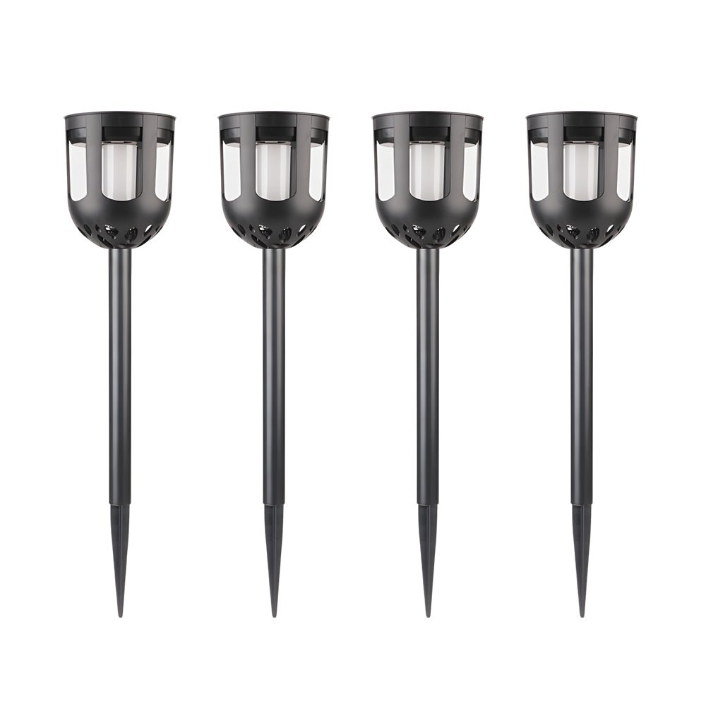 4 - Pack Modern Black Solar LED Outdoor Path Light Set