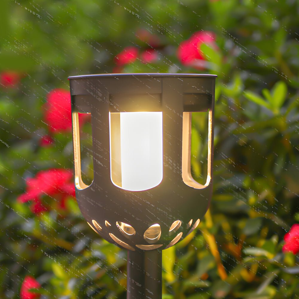 4 - Pack Modern Black Solar LED Outdoor Path Light Set