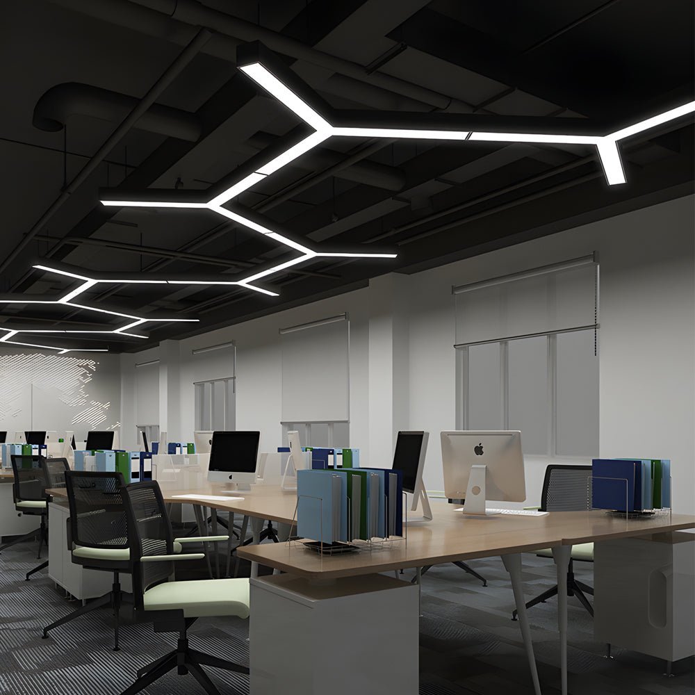 4 Pcs Modern Seamless Y - Shaped Linear LED Office Pendant Lights