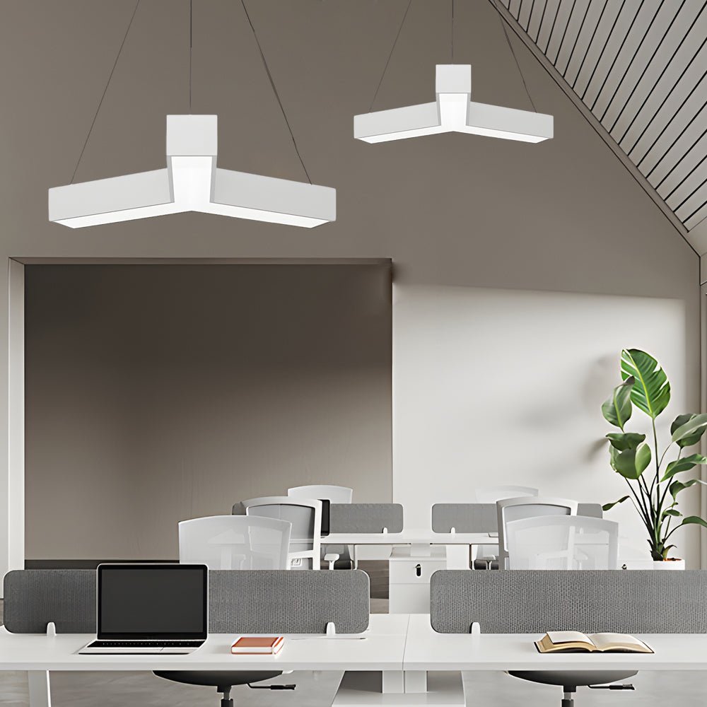 4 Pcs Modern Seamless Y - Shaped Linear LED Office Pendant Lights