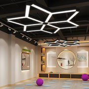 4 Pcs Modern Seamless Y - Shaped Linear LED Office Pendant Lights