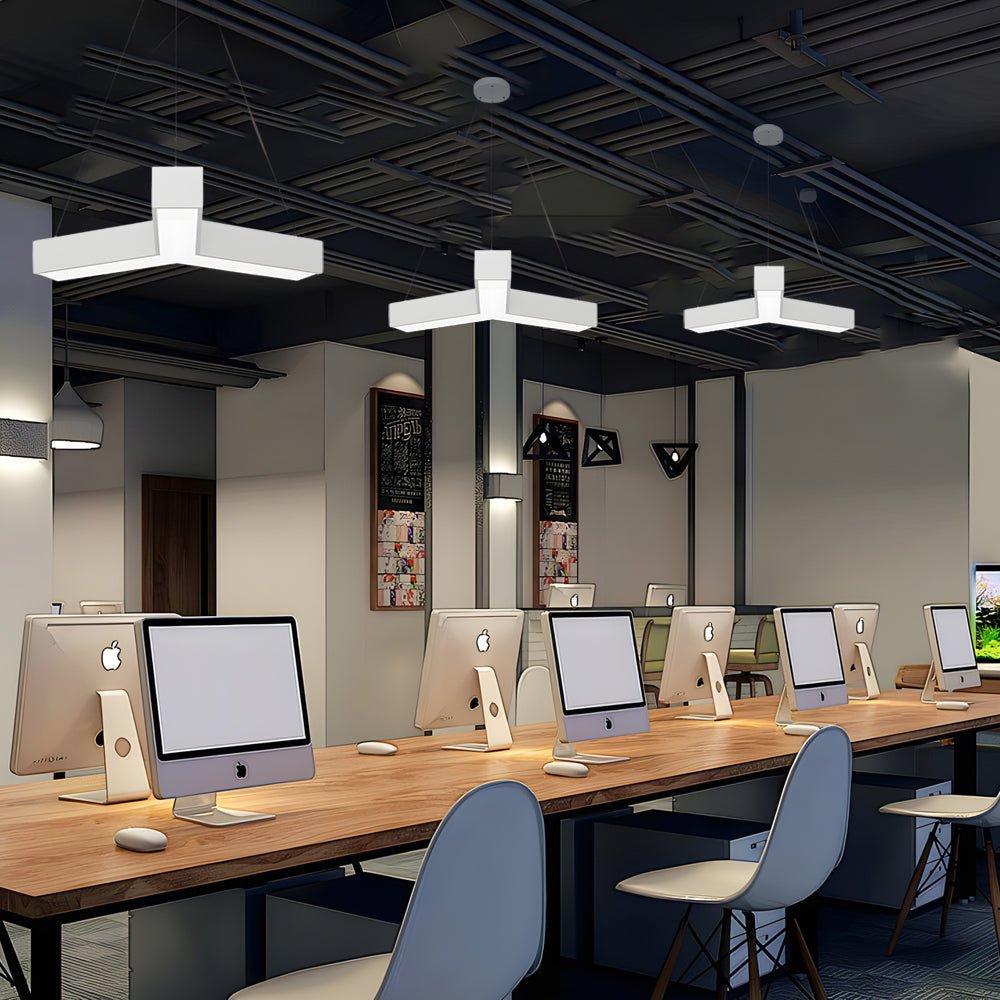 4 Pcs Modern Seamless Y - Shaped Linear LED Office Pendant Lights