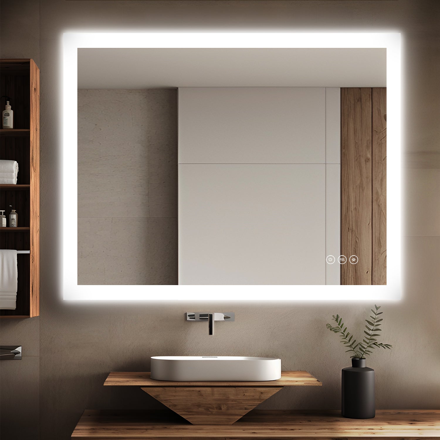 40 x 32 Inch Touch Switch Dimmable Memory Bathroom Vanity Mirror with Light - Dazuma