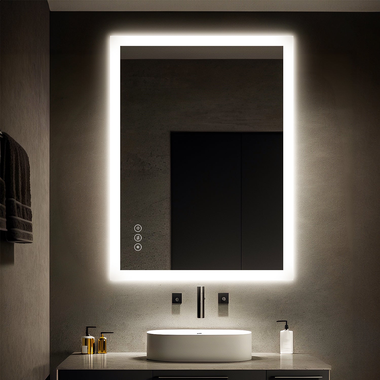40 x 32 Inch Touch Switch Dimmable Memory Bathroom Vanity Mirror with Light