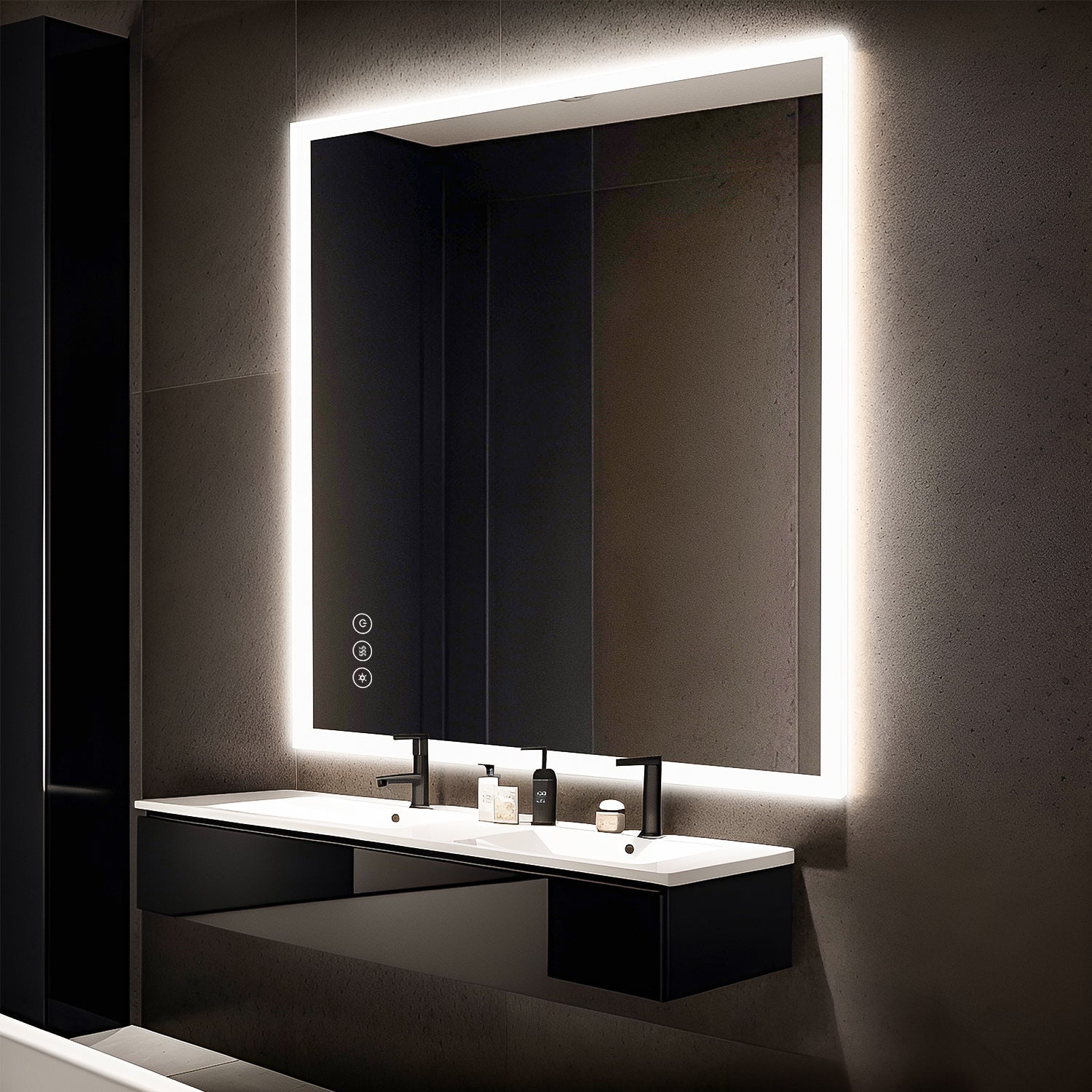 40 x 32 Inch Touch Switch Dimmable Memory Bathroom Vanity Mirror with Light