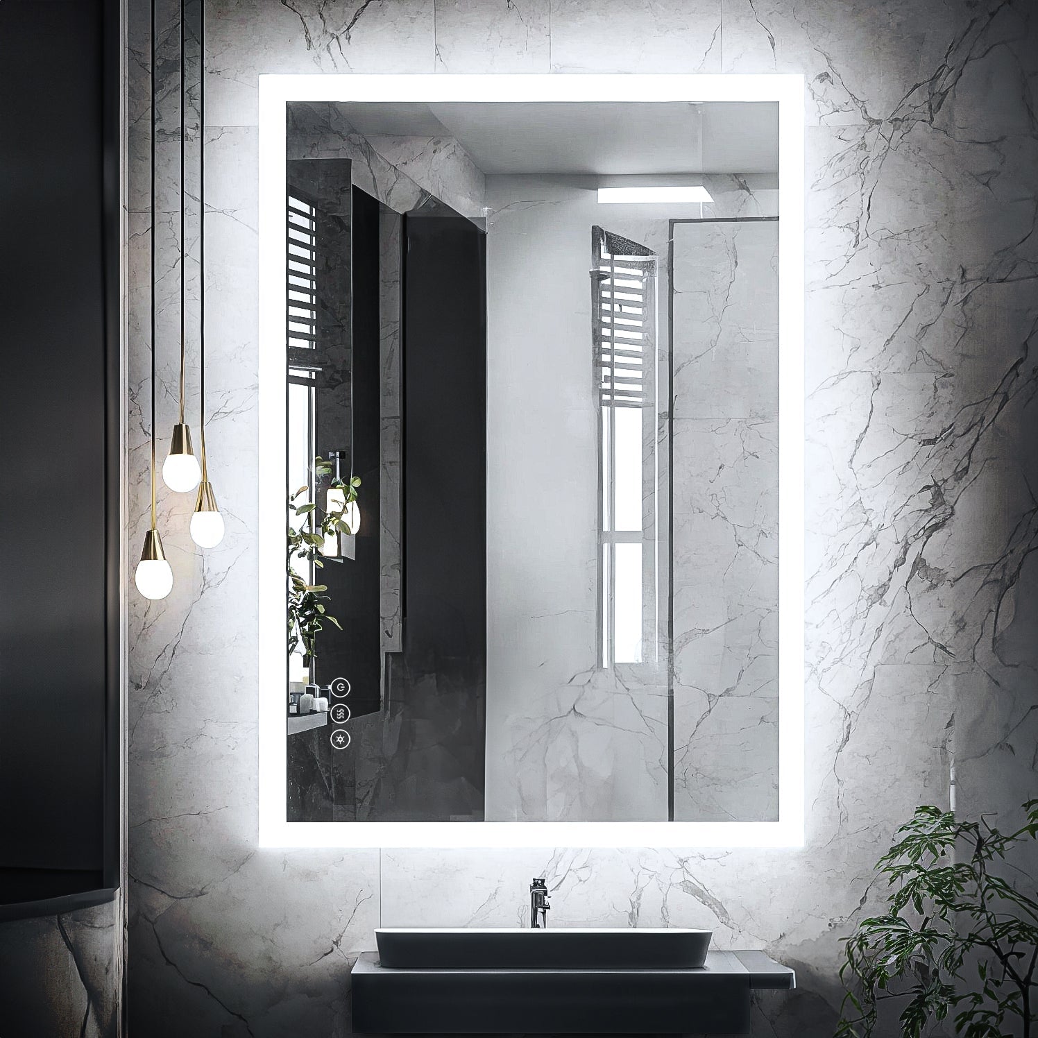 40 x 32 Inch Touch Switch Dimmable Memory Bathroom Vanity Mirror with Light