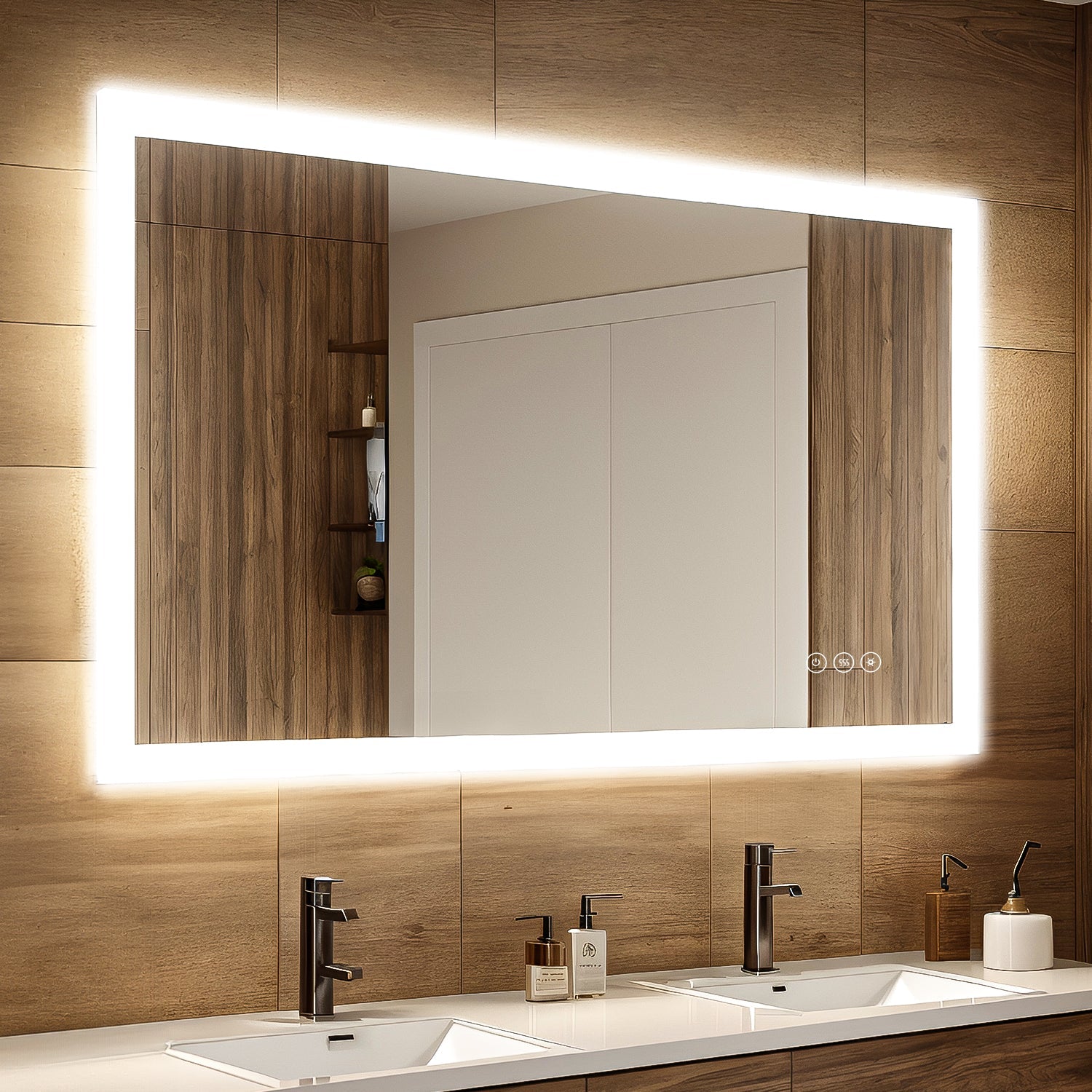 40 x 32 Inch Touch Switch Dimmable Memory Bathroom Vanity Mirror with Light