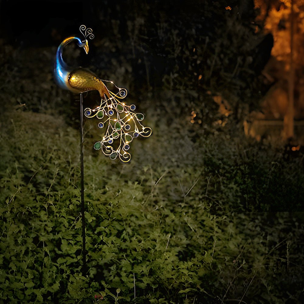 43.7 In. Peacock Solar - Powered Garden Stake - 2 - Pack