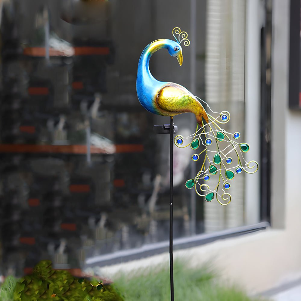 43.7 In. Peacock Solar - Powered Garden Stake - 2 - Pack