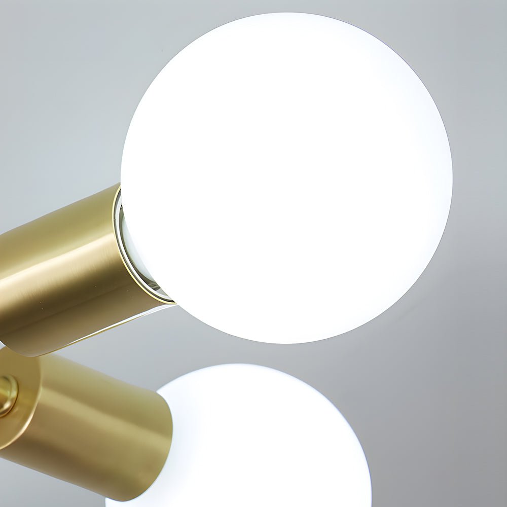 4/6/8 - Light Curved Arms White Shade Modern Ceiling Light Fixture