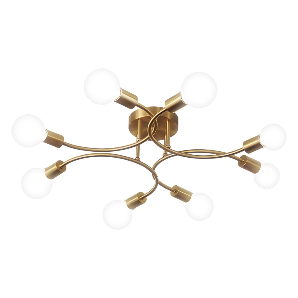 4/6/8 - Light Curved Arms White Shade Modern Ceiling Light Fixture