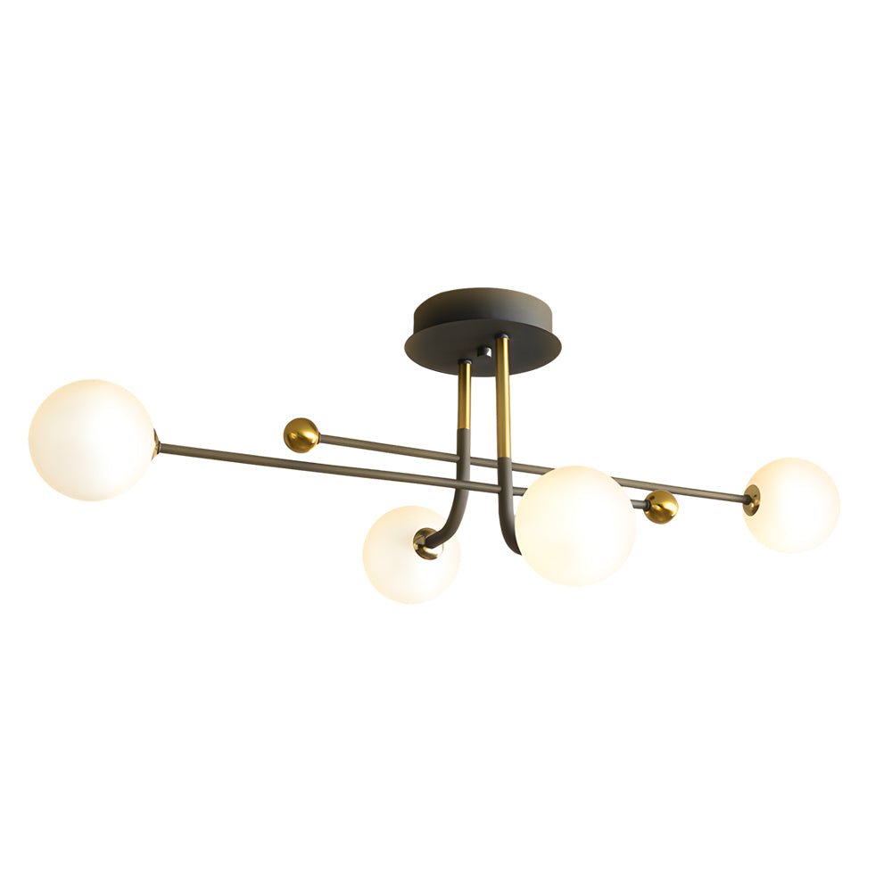 4/6/8 - Light Modern Sputnik Globe Semi - Flush Mount Light with White Glass Shade