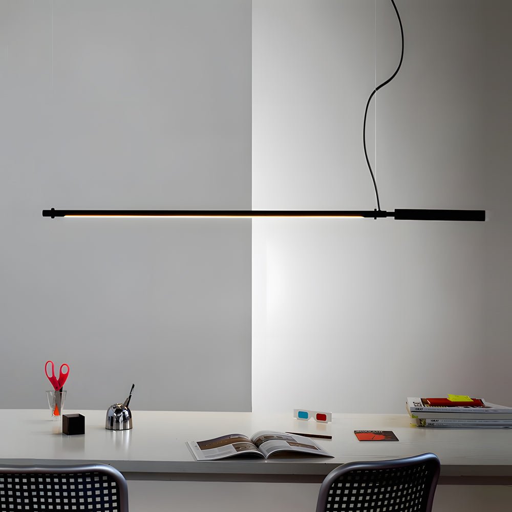 47.2 - in Minimalist Black Acrylic Linear LED Pendant Light