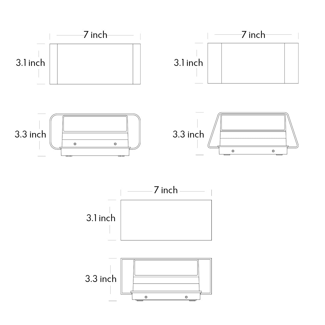 Compact outdoor wall light with adjustable black shade and motion detection capability