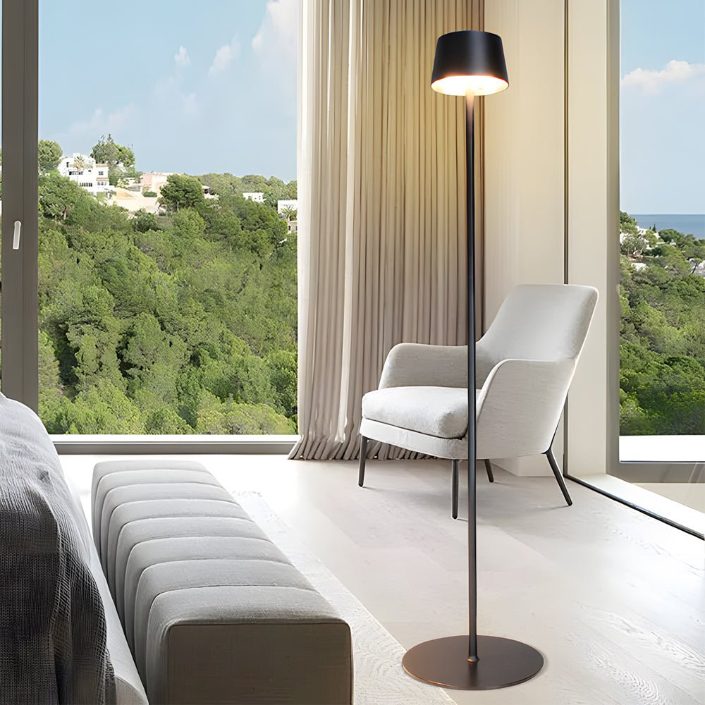 48.8 - in Black Touch Dimming LED Rechargeable Floor Lamp