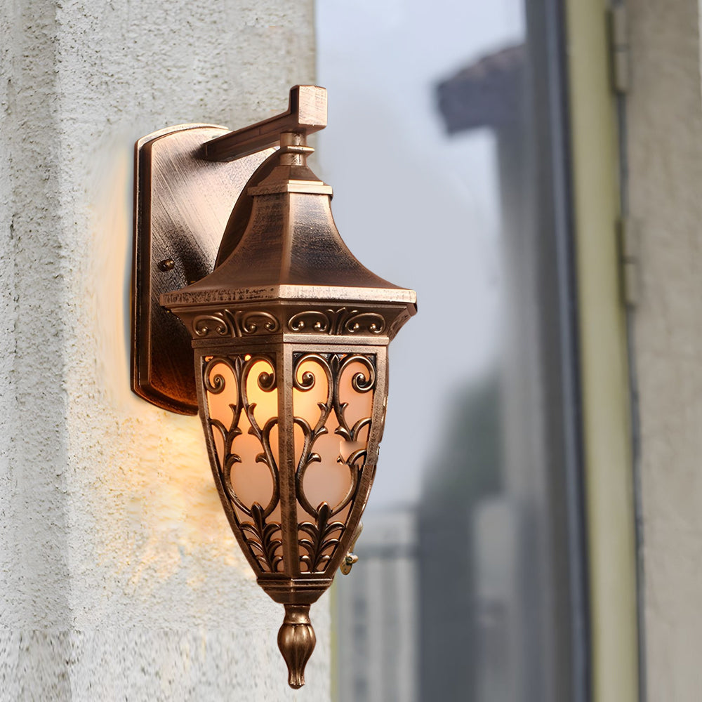 Outdoor Vintage Bronze Wall Light 1-light Wall-Mount Lantern