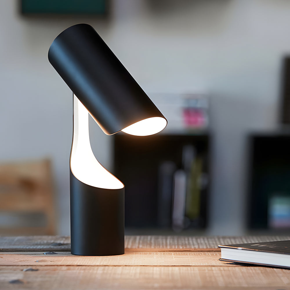 Cylinder Metal Creative US Plug Black Post-Modern Table Lamp Night Lights - Dazuma
