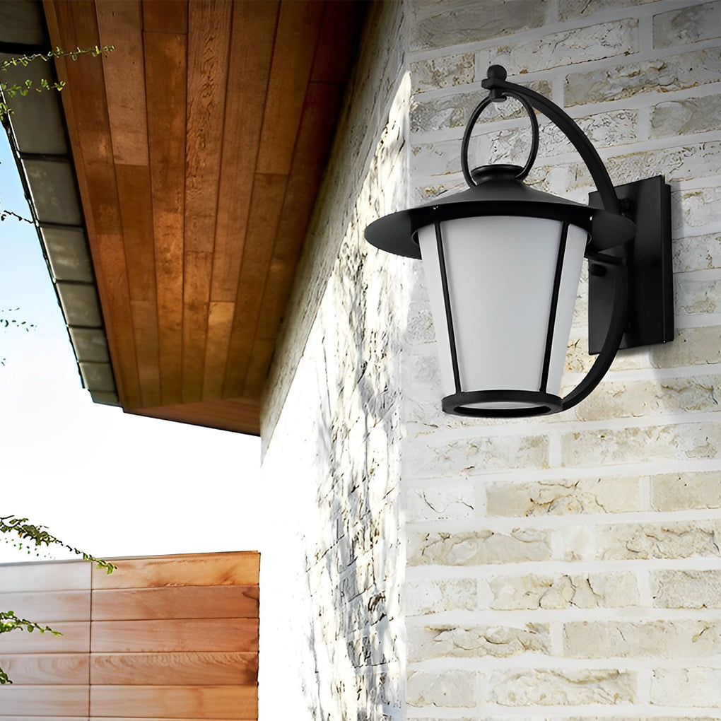 Waterproof Creative Round Glass Shade American Style Outdoor Wall Lamp - Dazuma