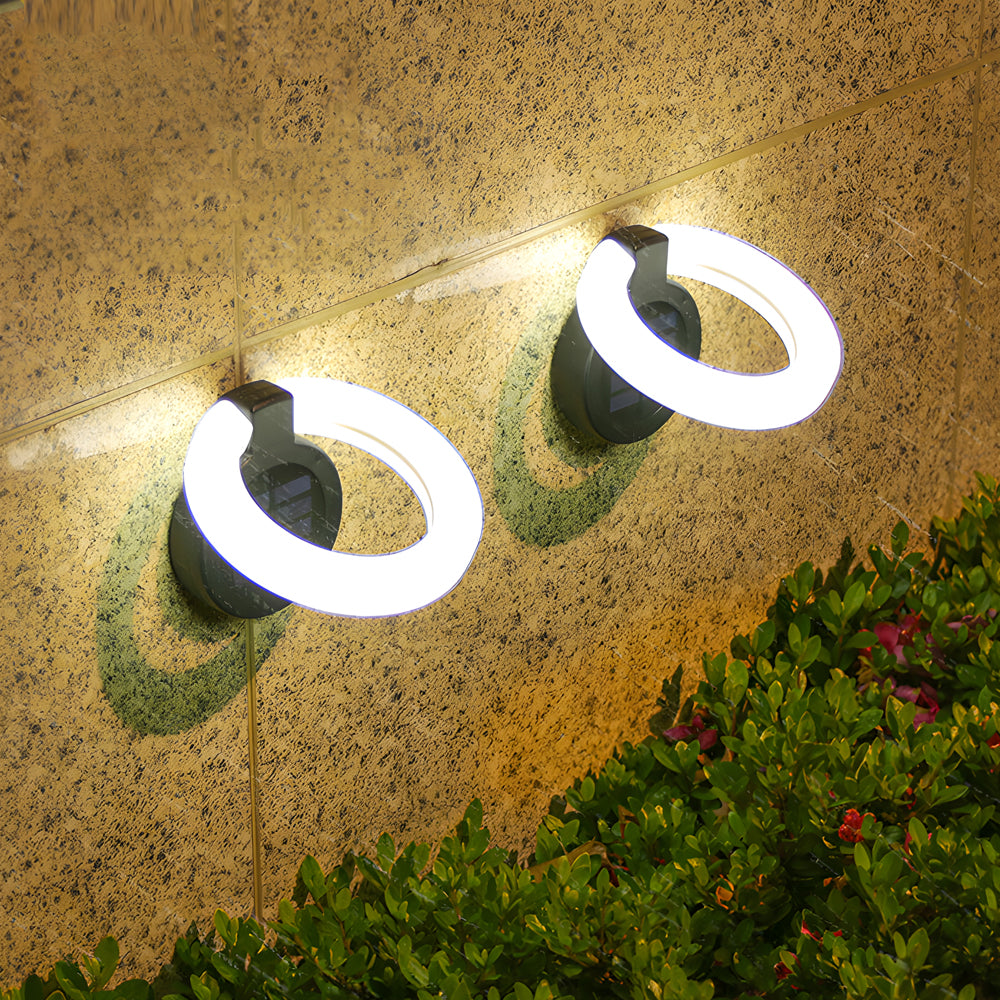 4PCS Round Foldable Solar Deck Lamp Set - Modern Outdoor Disk Lights