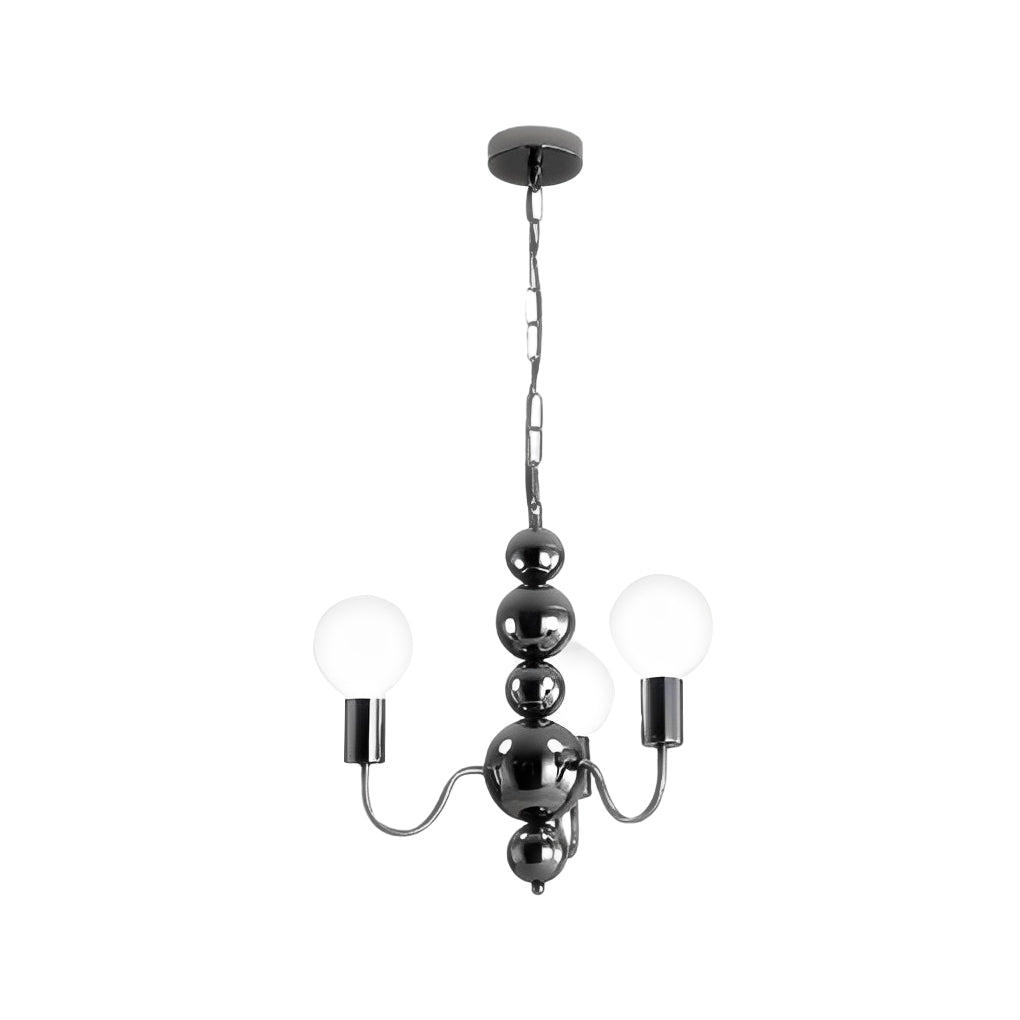 Iron Electroplating Glass Ball Shade Minimalist French Style Chandelier