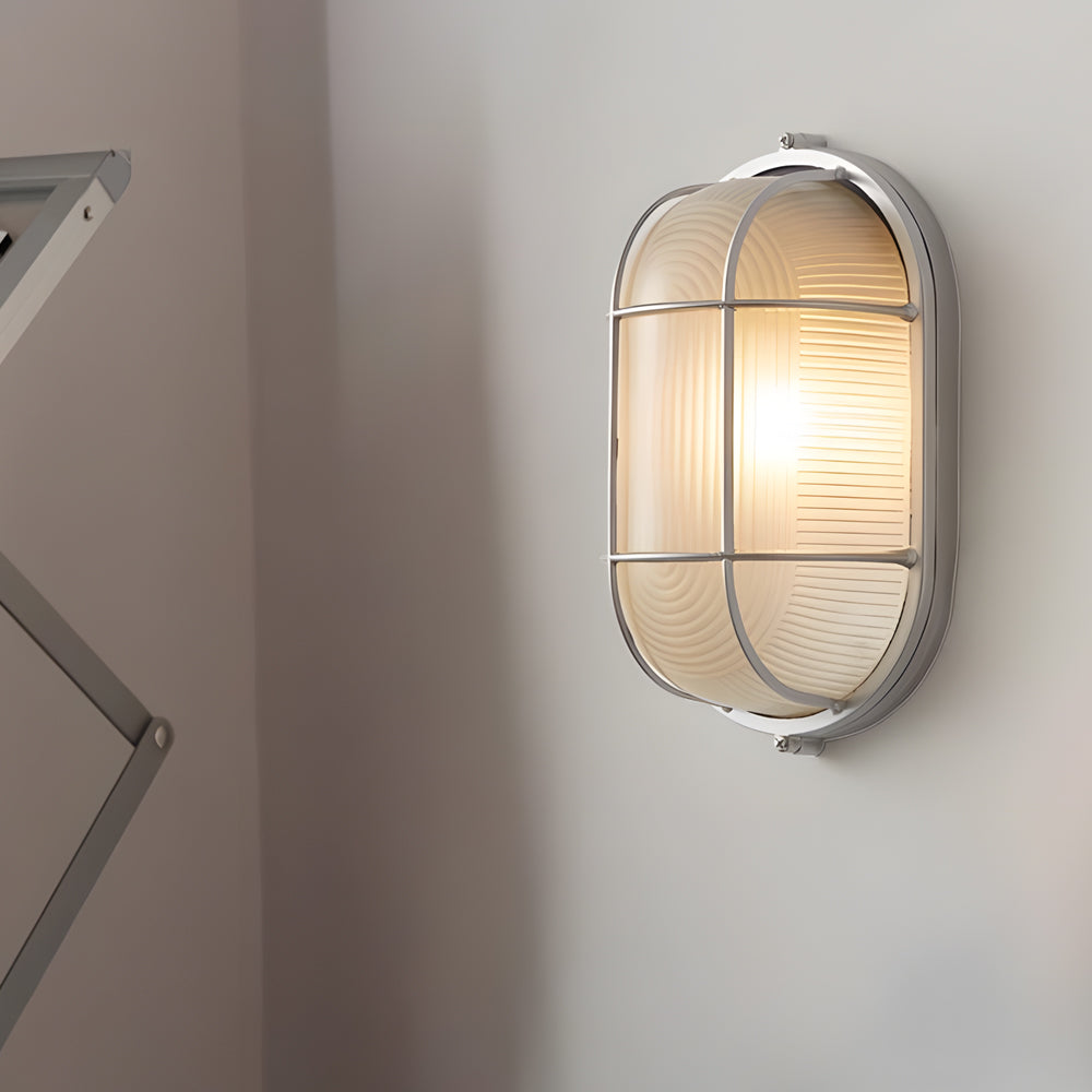 1-Light Retro Industrial Oval/Round Outdoor Wall Lights Wall Lamp - Dazuma