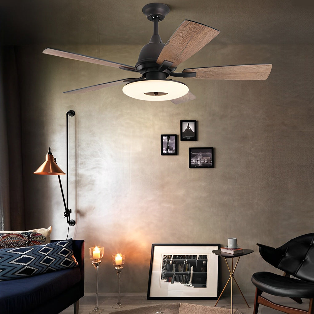 5 Blades Mute Dimmable LED with Remote Creative Nordic Ceiling Fans