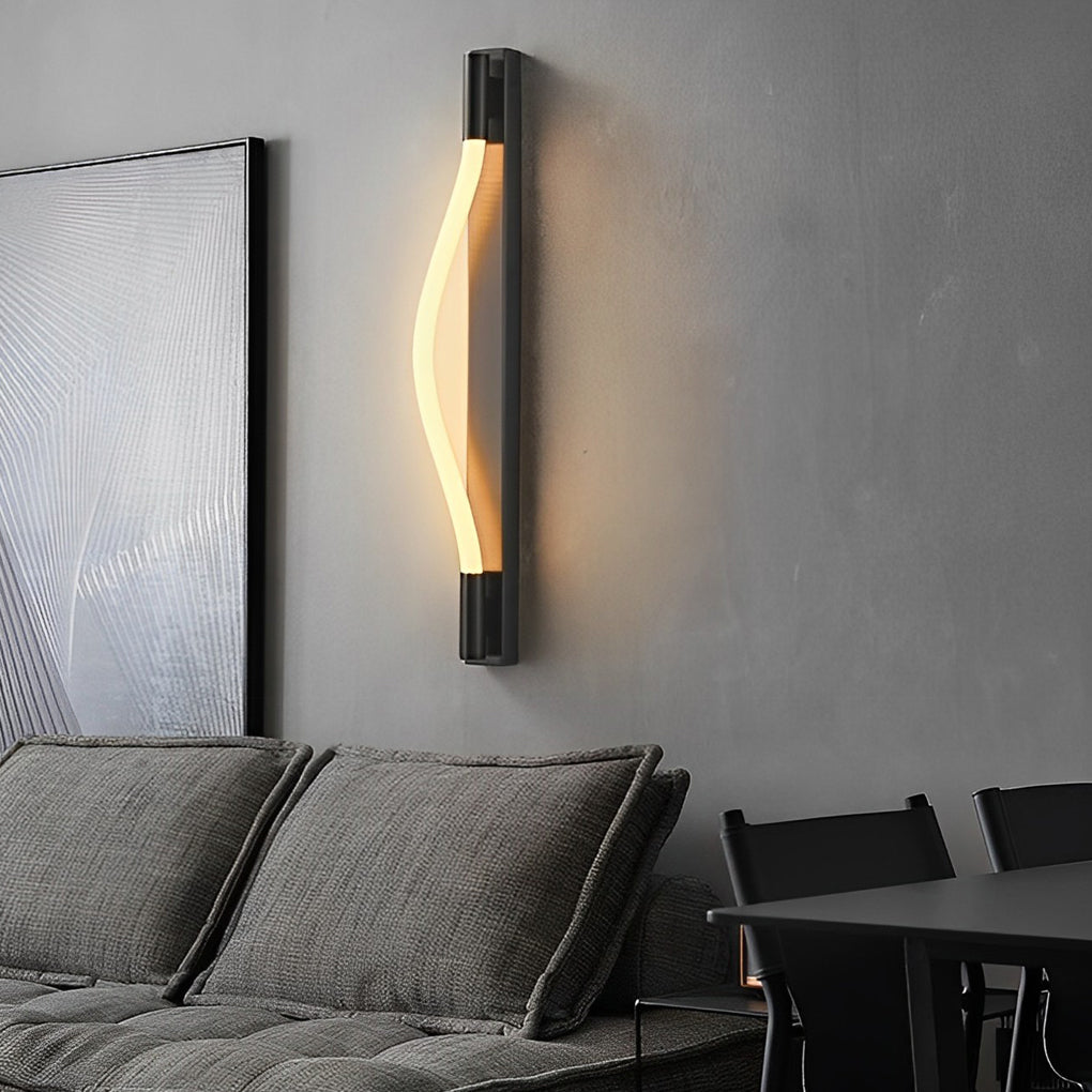 Minimalist Handwoven Ropes Flexible LED Metal Black Modern Wall Lamp - Dazuma