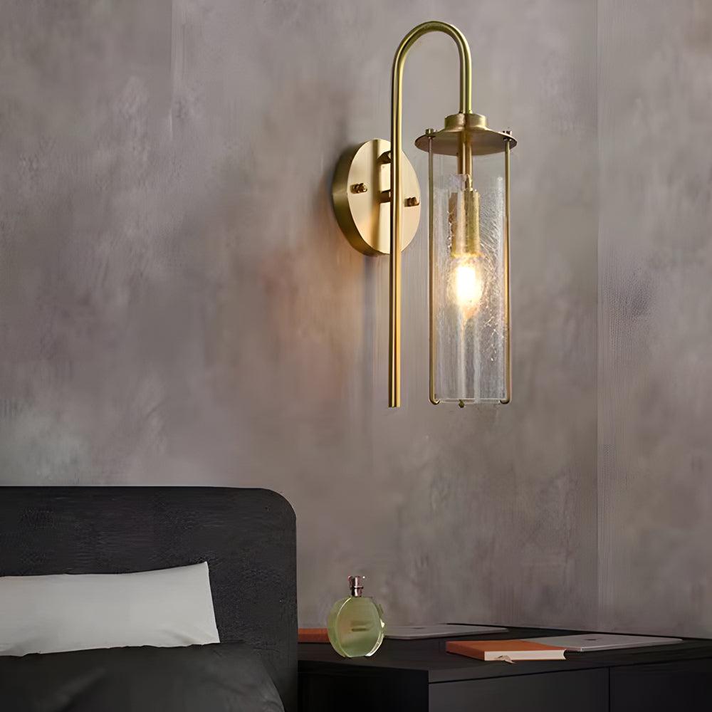Cracked Glass Shade Copper Luxury Minimalist Modern Wall Light Fixture