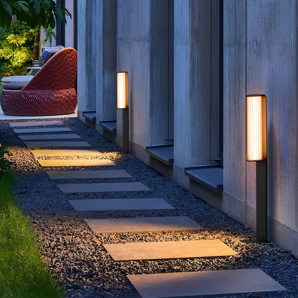 Simple Outdoor Waterproof LED Black Modern Pathway Lights Lawn Lamp