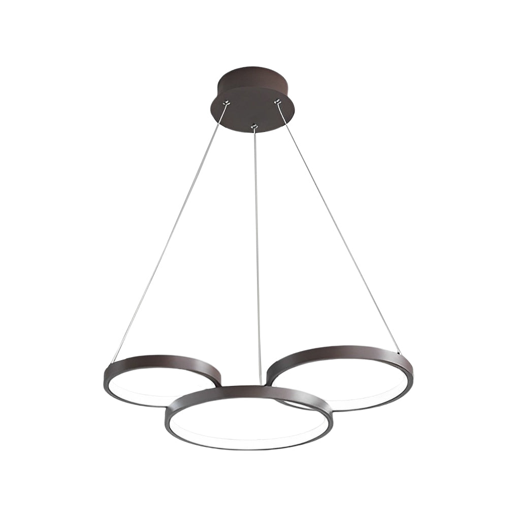 3 Rings Chandelier Dimmable Kitchen Dining Room Lighting Ceiling Lights with Remote Control - Dazuma